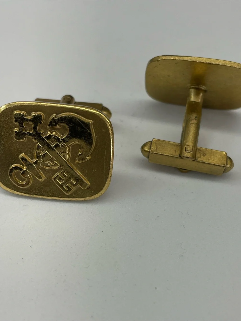 Gold-Tone Anchor & Key Cufflink - Men's Accessory